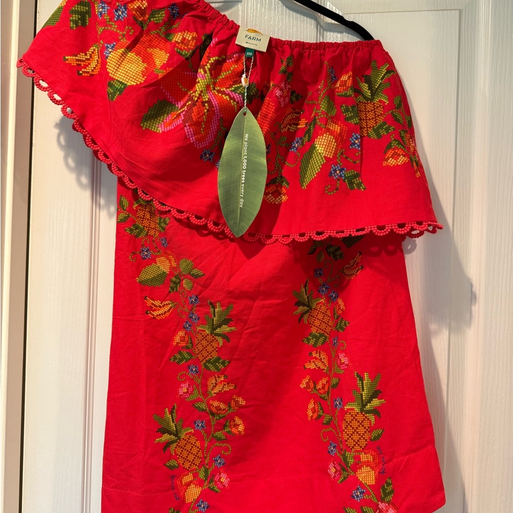 NWT FARM Rio ‘Tropical Romance’ Red Mini Dress